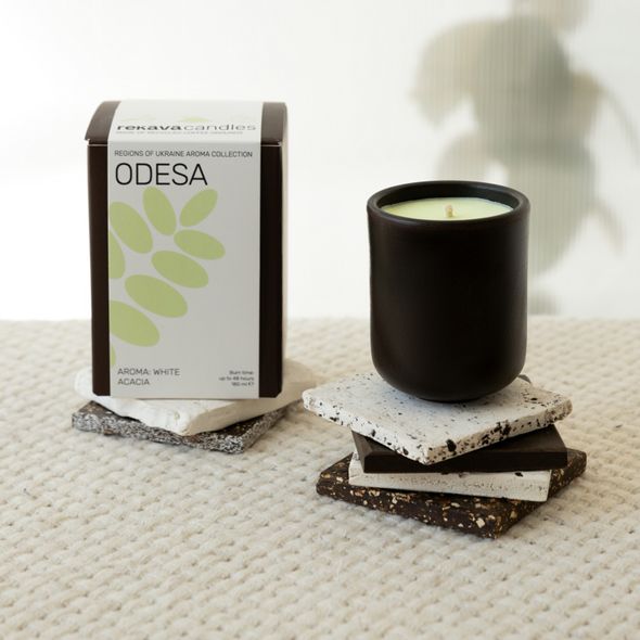 ODESA candle with white acacia aroma